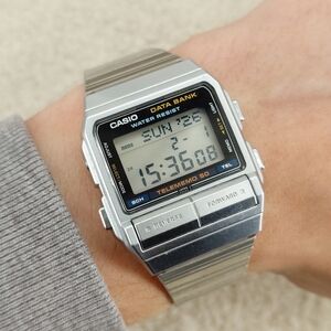 Casio Data Bank Telememo 50 DB-520 675 Vintage 1980s World Time Digital Watch